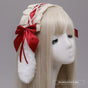 Lace Cotton Rabbit Ear Headband-Burgundy