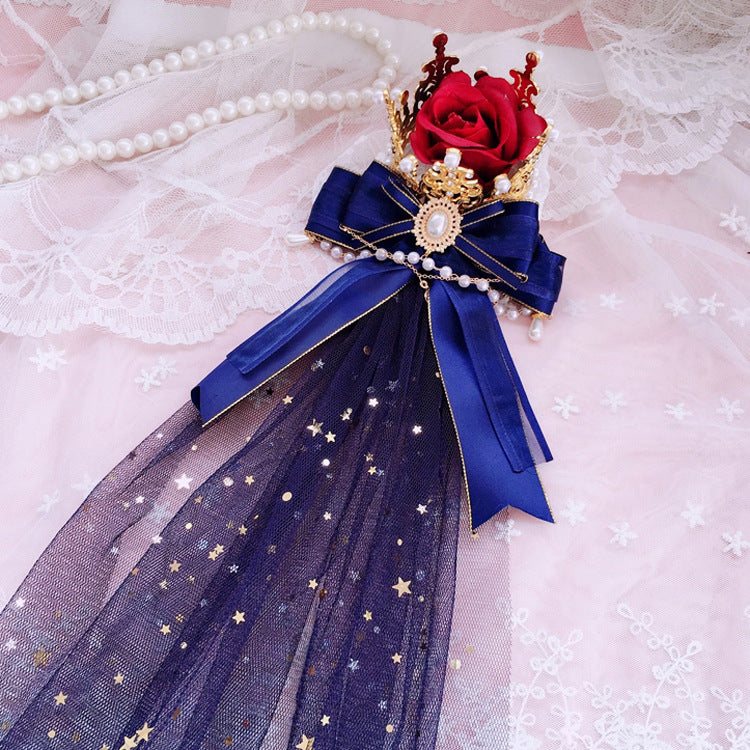 Original Lolita Crown Handmade Hair Accessory Gorgeous Hanamaru Shirayukihime Tea Party Lolita Hair Ornament Elegant Bridal