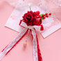 Burgundy Flower Bow Hair Clip
