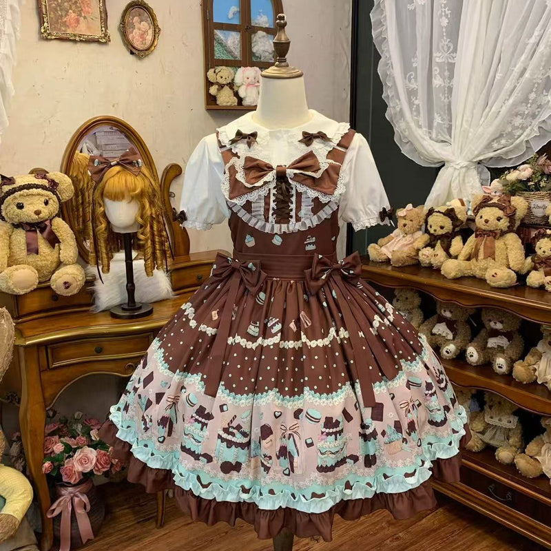 Mint Chocolate Dessert Print Lolita JSK Dress