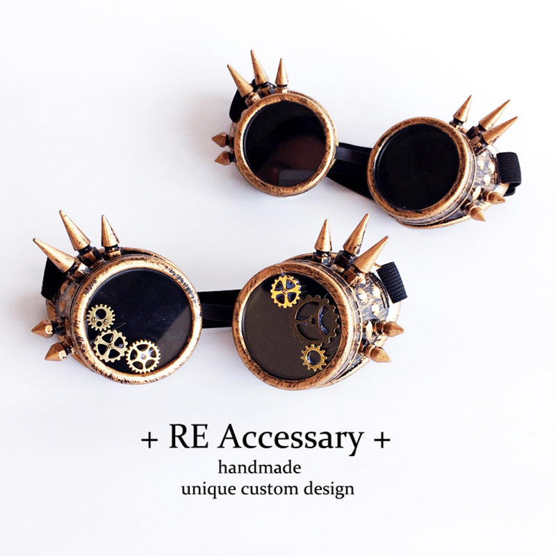 Mechanical Punk Steam Rivet Goggles Gear Glasses Gothic Lolita Accessories Halloween Decoration