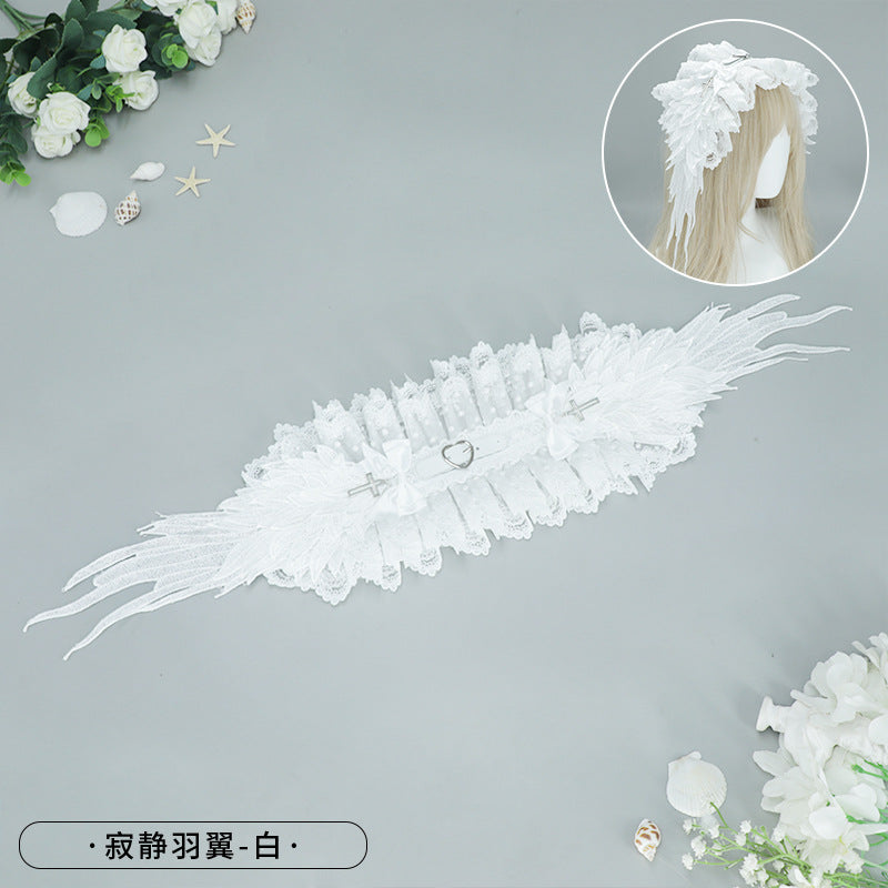 Gothic Dark Angel Wings Headband - Harajuku Subculture Punk Lolita Cosplay - Lolita Fetch