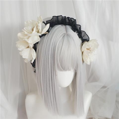 Vintage Elegant Lolita Flower Lolita Headwear Hairband Sweet Cool Gothic Dark Girl Ancient Style Hair Accessories - Lolita Fetch