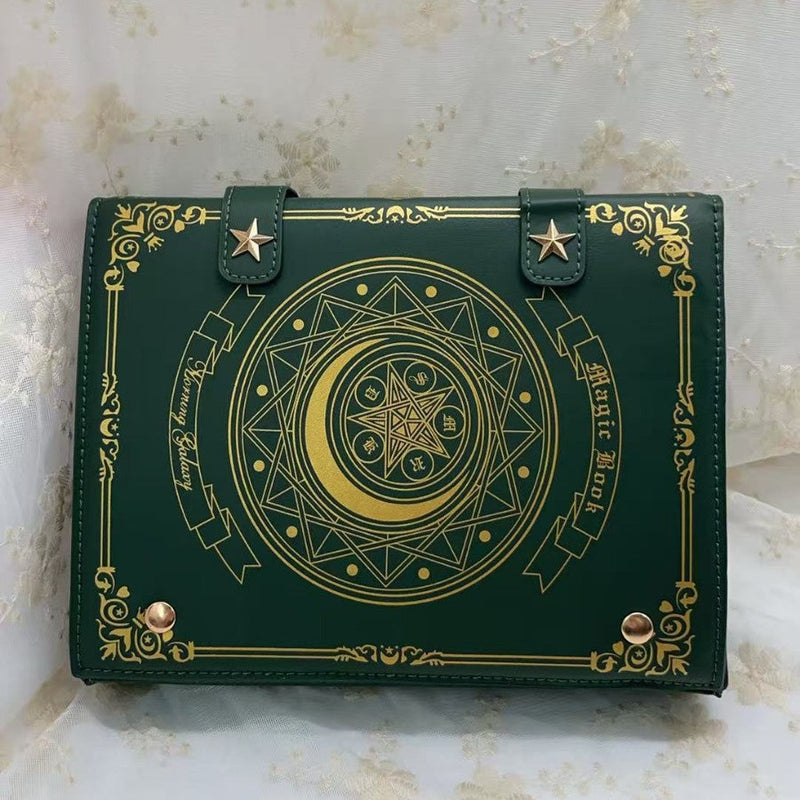 Star-Moon Grimoire Crossbody Clamshell Bag
