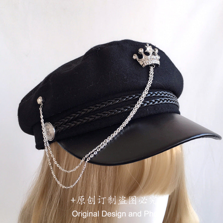 Army Lo Tassel Military Hat Gothic Style Military Hat Handmade Design Lolita Military Hat Lolita Accessories - Lolita Fetch