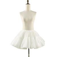 LolitaFetch - Six-Layer Short Strap - Soft Tulle Petticoat with Six Layers - White / 25cm