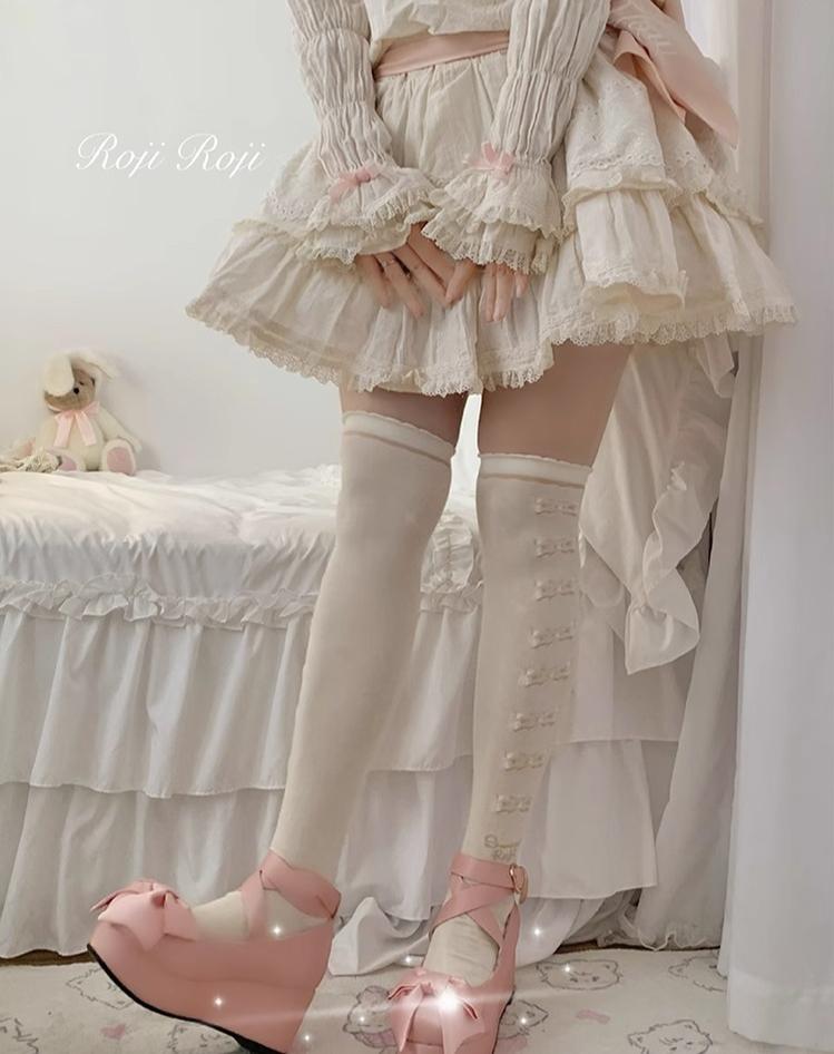 Roji Roji - Winter Lolita Thigh High Socks Slim - Leg Socks Socks