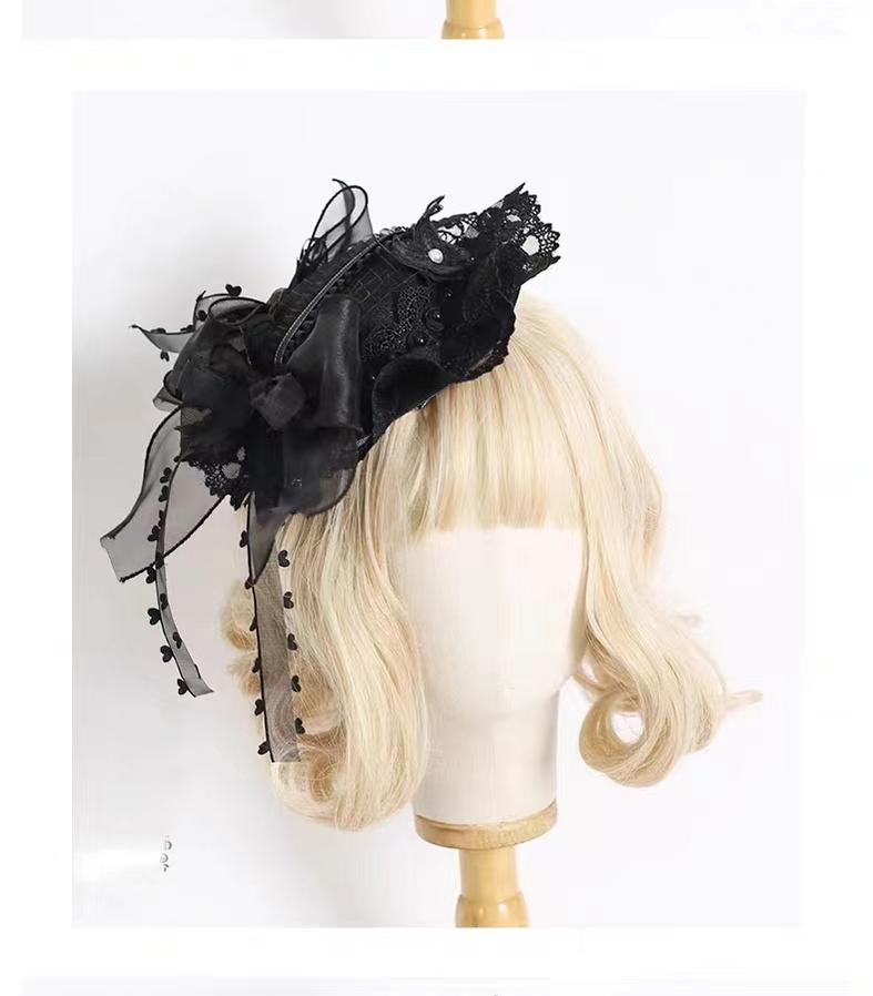 Xiaogui - Vintage Lolita Tea Party Lace Top - Hat Headwear