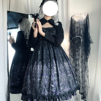 1st Anniversary - Purple Iris - Gothic Dress and Shawl - Lolita Dress Only (Shawl Not Included) / Small (Suggested 55-60 kg)