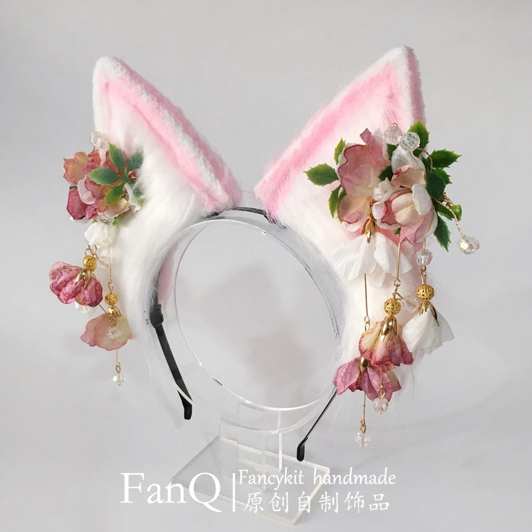 Lolita Fox Ears Bow KC Headband Fairy Bow Animal Ear Headwear Lolita Plush Ear Headband - Lolita Fetch