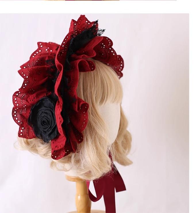 Xiaogui - Classic Lolita Bonnet Lace Elegant - Lolita Hat Headwear