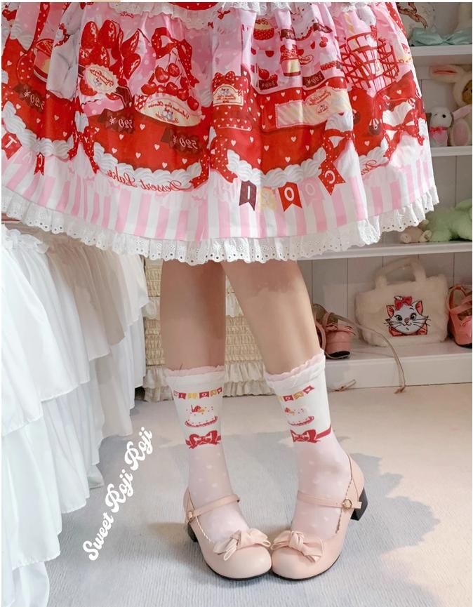 Roji Roji - Sweet Lolita Socks Cake Pattern - Winter Socks Socks