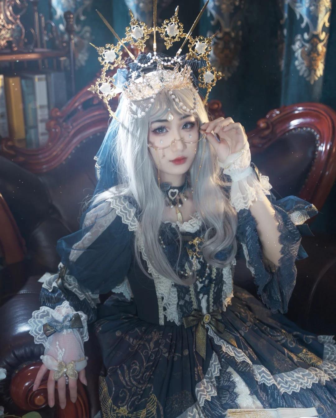 Original Handmade Lolita Virgin Mary Apollo Halo Pope Headpiece Lolita Exaggerated Fashion Show Photo Prop