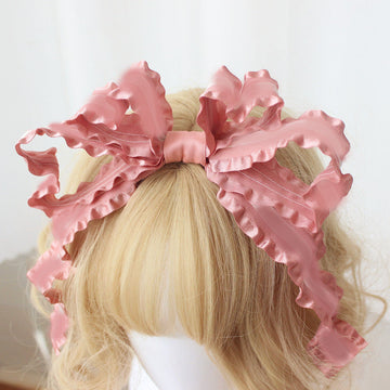 Multicolor Lolita Styling Headband KC - Original Handmade with Built-in Wire Bow | Sweet Girl Twist Small Hair Accessory