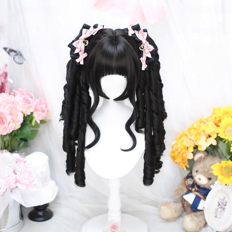 Dalao Home - Retro Lolita Wig - Detachable Roman Curl Ponytails Wig