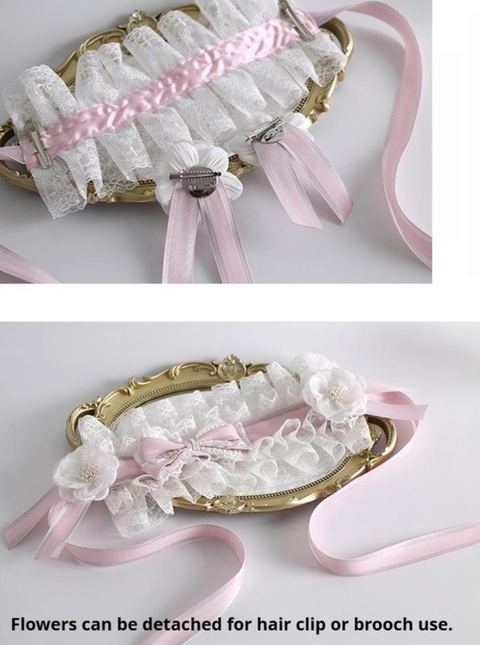 Xiaogui - Sweet Lolita Lace Headdress - Detachable Flower Headwear