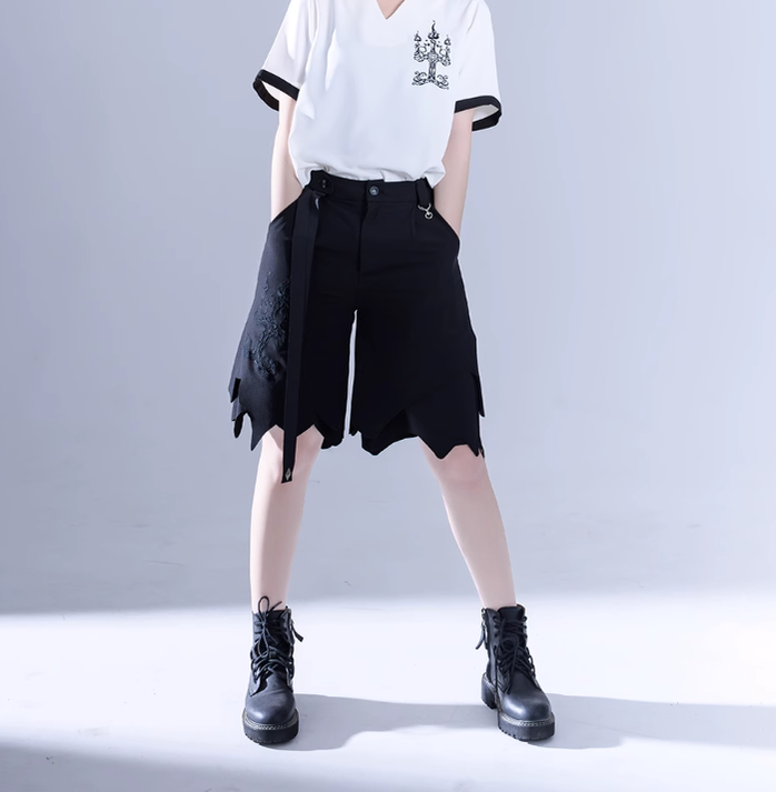 Princess Chronicles - Ouji Lolita Irregular Hem Black - Shorts Other Surprise
