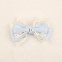 Handmade - Forest Lace Bow - Hair Clip or Brooch - 902 Light Blue / Brooch