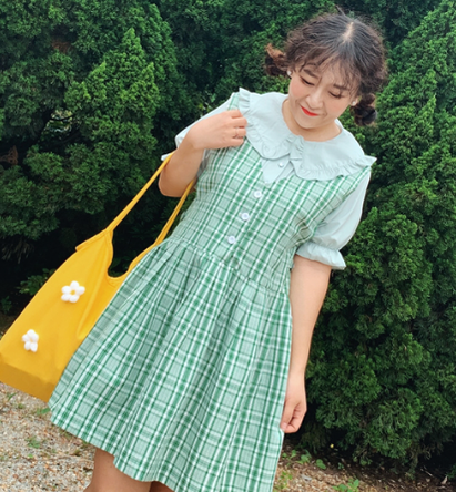 Niu Niu - Plus Size Lolita Blouse - Oversized Short Sleeve Shirt Innerwear