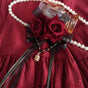 Black Rose Bow Pendant Hair Clip