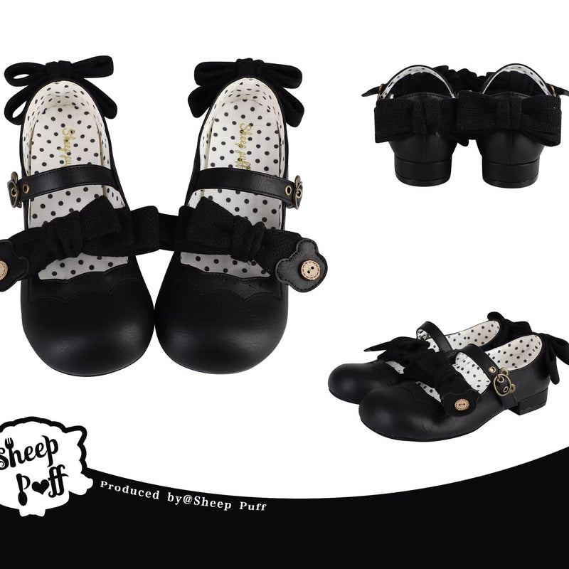 sheeppuff - Bear Room 1.0 - Bow Lolita Shoes with Bear Buckle - option image