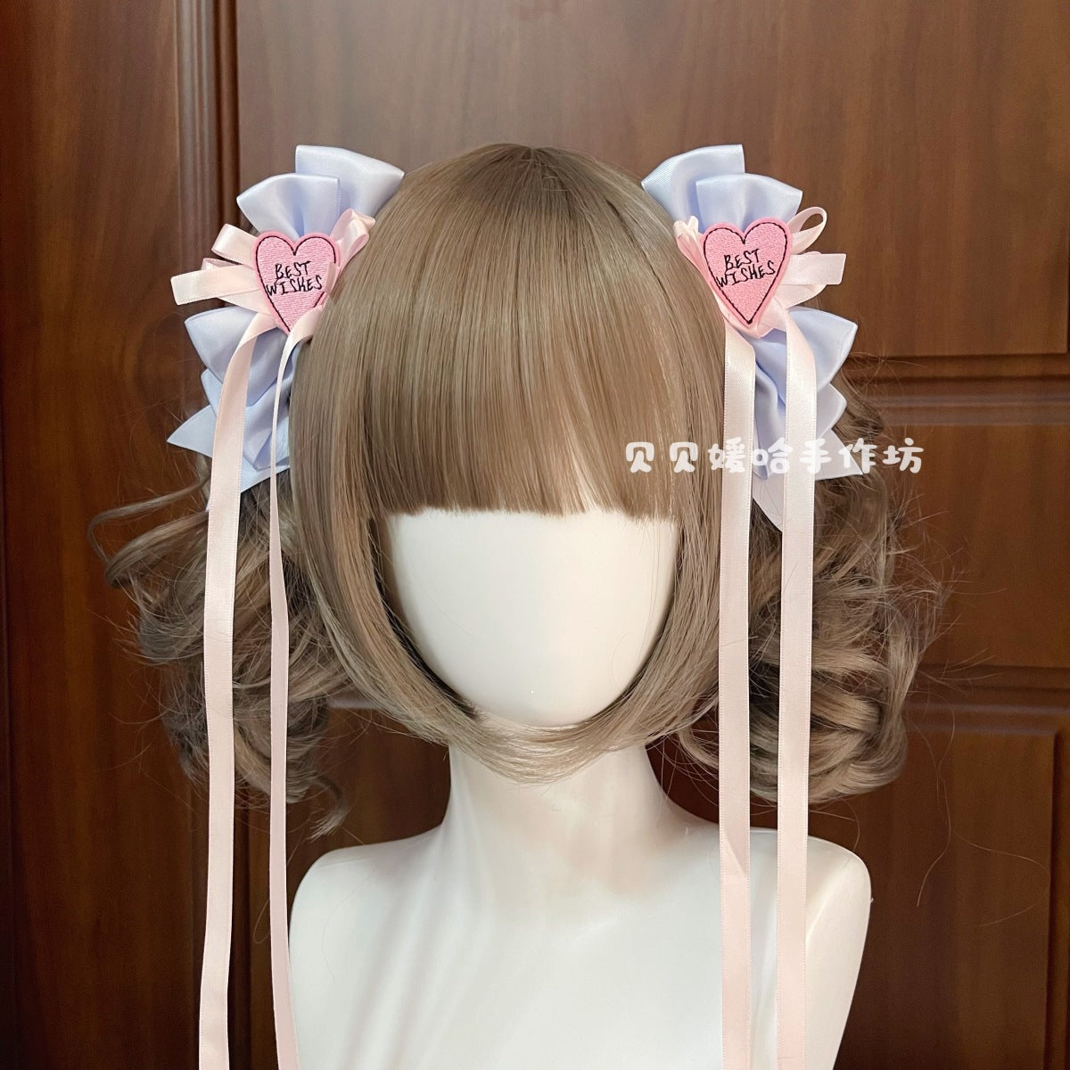 Japanese & Korean Style 3D Bow Hair Clip Blue Pink Ribbon - JK Girl Sweet Style