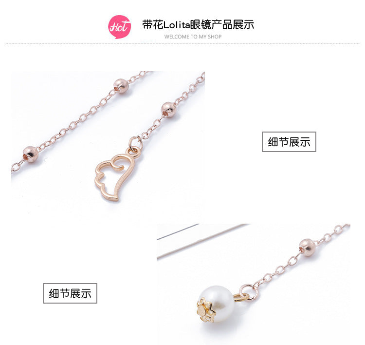 Accessories Lolita Rose Heart Wings Steampunk Bat Rose Gothic Gear Single-Sided Glasses