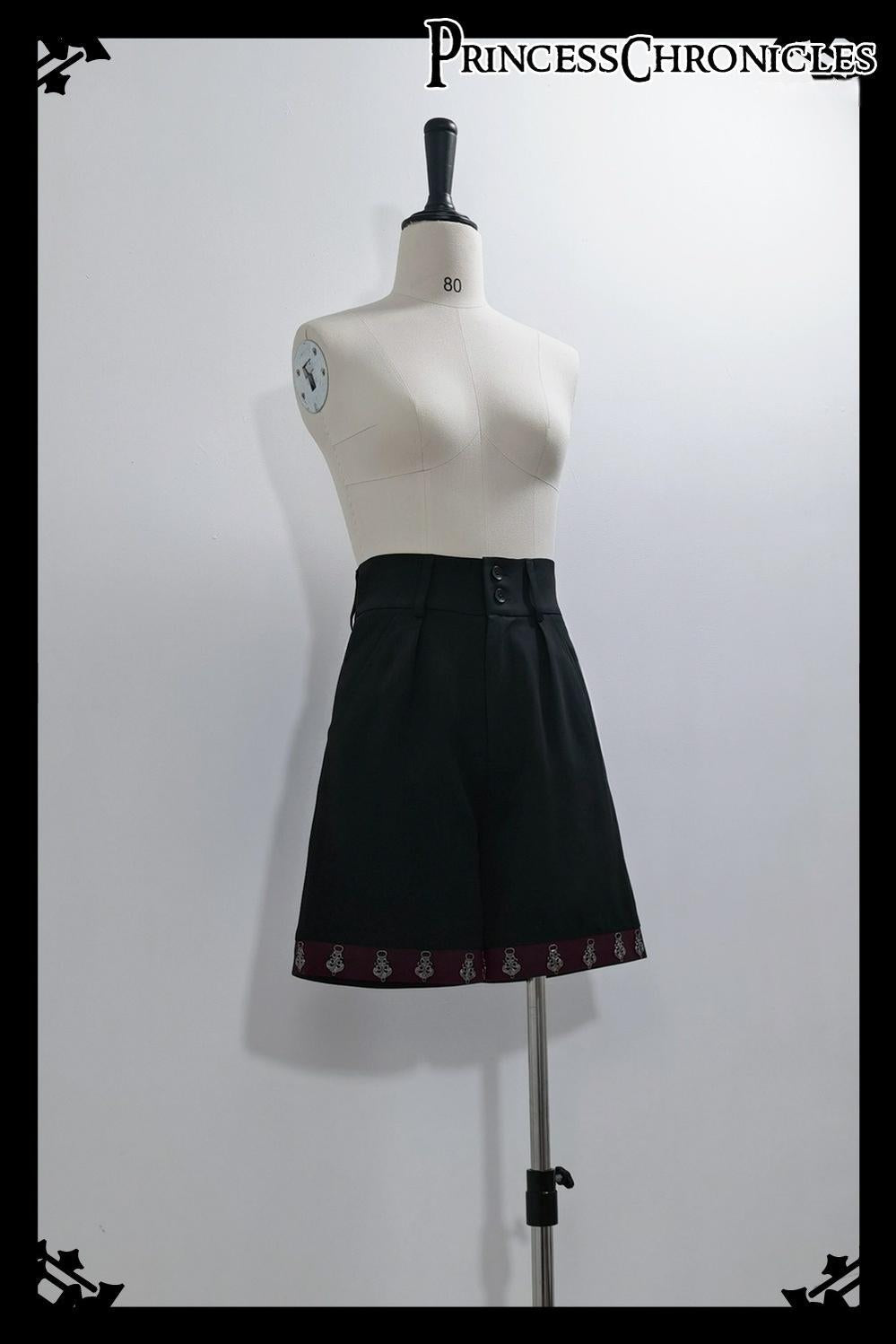 Red and Black 4.0 - Ouji Lolita Long Vest & Red Blouse Shorts Only XS
