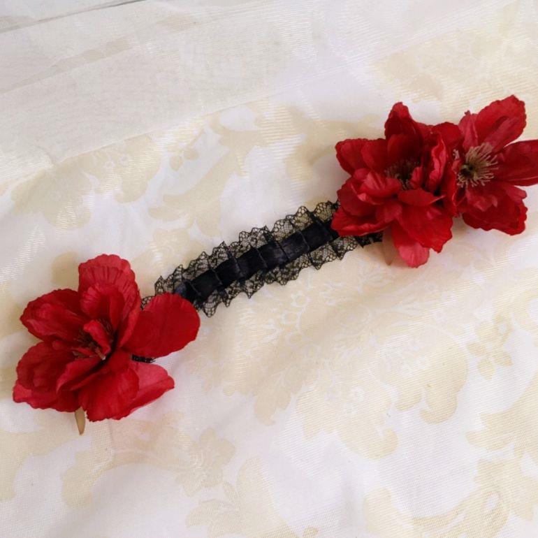 Lolita Handmade Lace Hairband - Gothic Dark Sweet Punk Flower Headwear for Girls