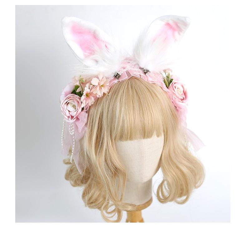 Xiaogui - Elegant Lolita Floral Lace Handmade - Headband Headwear