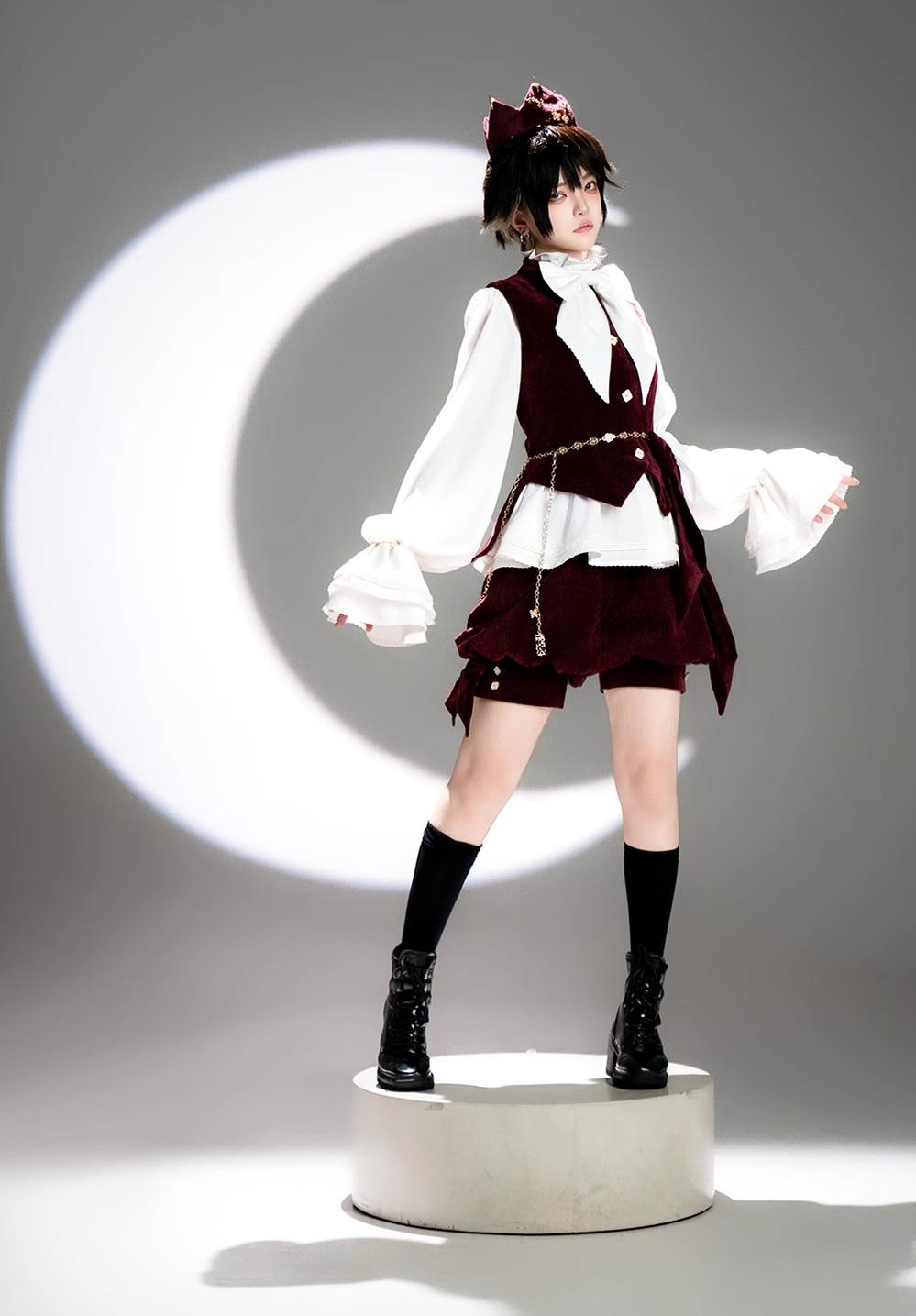 Princess Chronicles - Hunting Rabbit - Vintage Red Ouji Suit With Bunny Ear Hooded Jacket