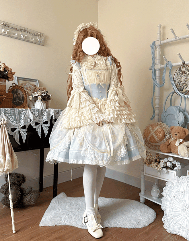 Niu Niu - Plus Size Sweet Lolita Blouse with - Hime Sleeves Innerwear