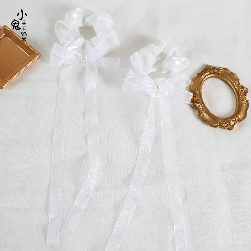 Double Ponytail Lolita Hair Tie Chinese Style Ribbon Bun National Style Girl Bun Hair Accessory Mermaid Princess Hair Tie - Lolita Fetch