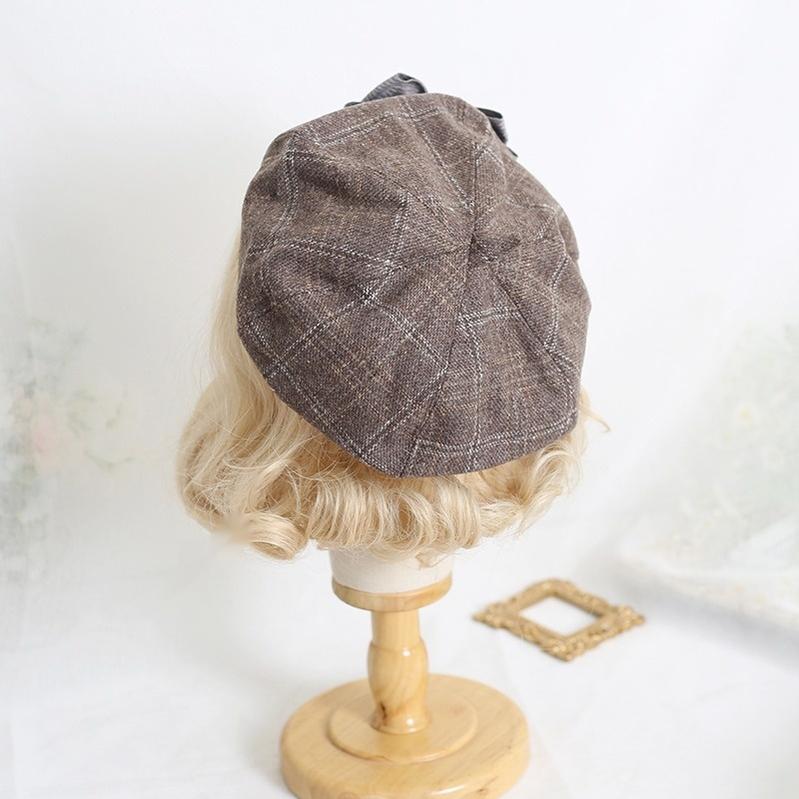 Xiaogui - Japanese Sweet Lolita Beret Winter - Daily Plaid Hat Headwear