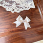 Crystal Heart Swallowtail Bow Beige Single / Hair Tie