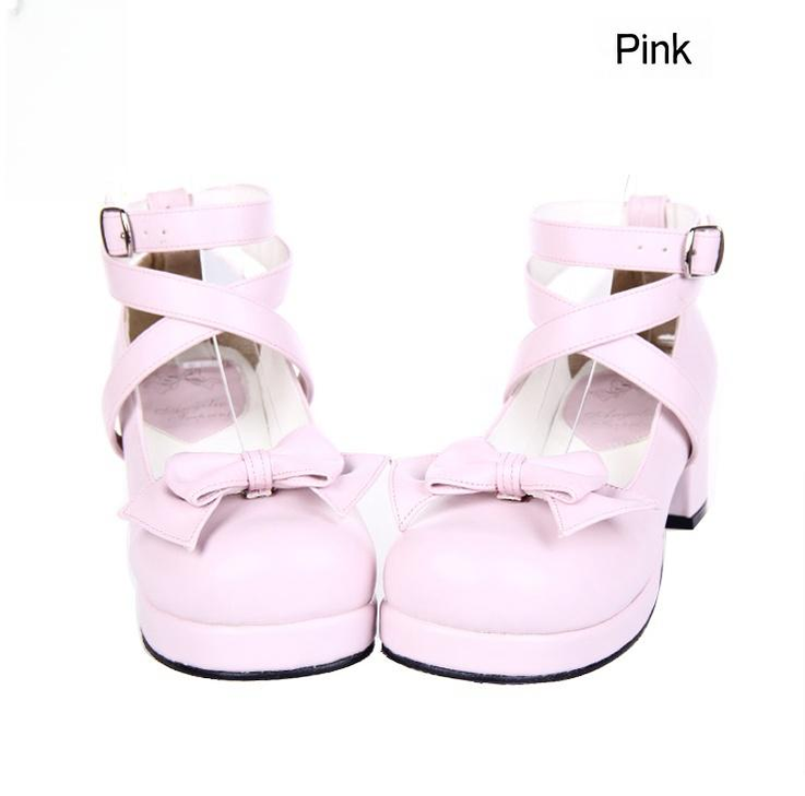 Angelic imprint - Sweet Lolita Shoes Round Toe Middle - Heel Shoes