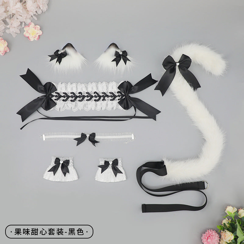 Cute Girl Hair Accessories Lolita Comic Exhibition Multi-use Clip Bow Hair Ornament Cat Ear Hair Clip Cat Ear Headband - Lolita Fetch