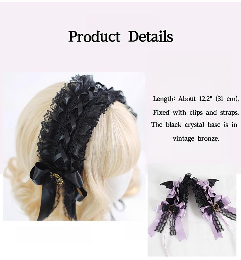 Xiaogui - Halloween Gothic Lolita Hairband - Detachable Devil Wings Headwear
