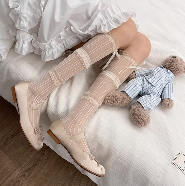 WAGUIR - Sweet Lolita Lace Thin Calf Socks - Socks