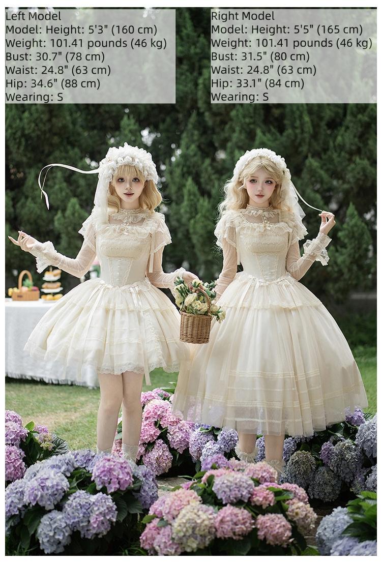 With PUJI - Confession Poem - Classic Lolita Corset JSK Set, Lace & Bows