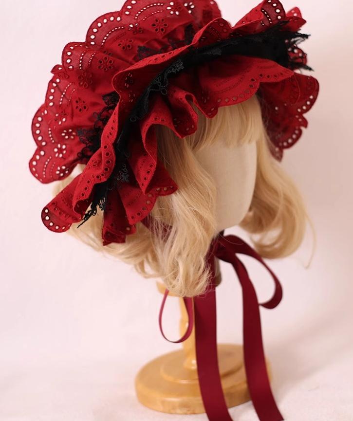 Xiaogui - Classic Lolita Bonnet Lace Elegant - Lolita Hat Headwear