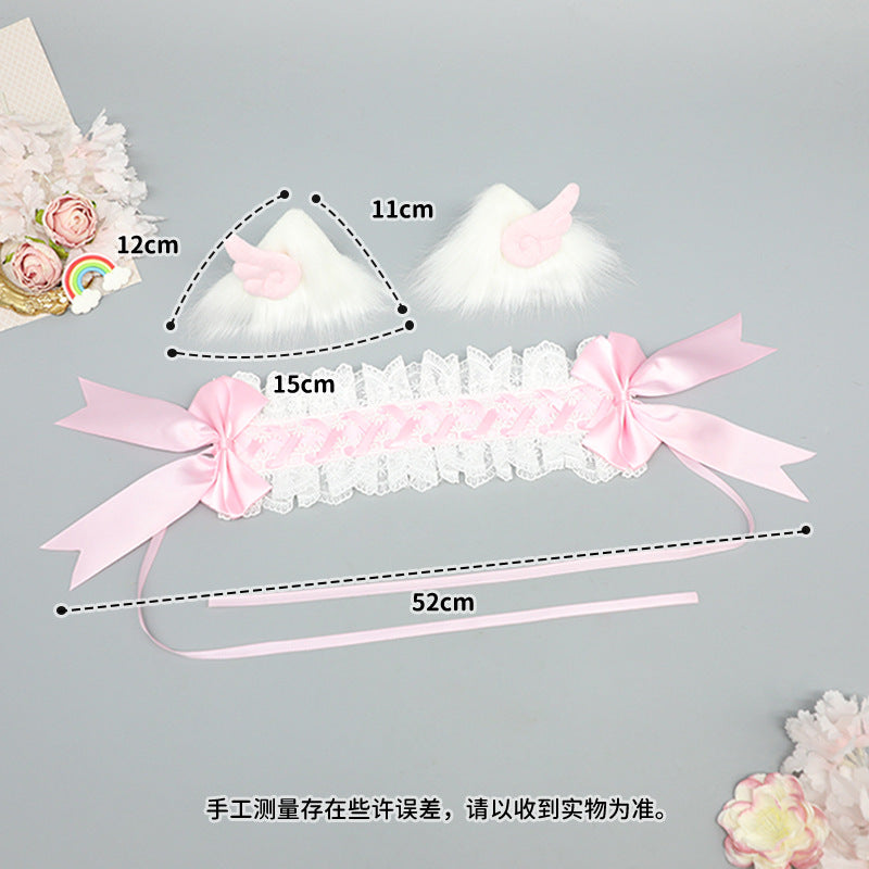 Cat Ear Hair Clip Cat Ear Hairband Bowknot Hair Accessory Comic Con Costume Cute Girl Hair Ornament Lolita Multi-use Pair Clip - Lolita Fetch