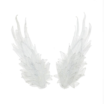 Original Lolita Feather Black and White Two-tone Embroidery Side Clip Angel Wings Lolita Accessories Demon Wings
