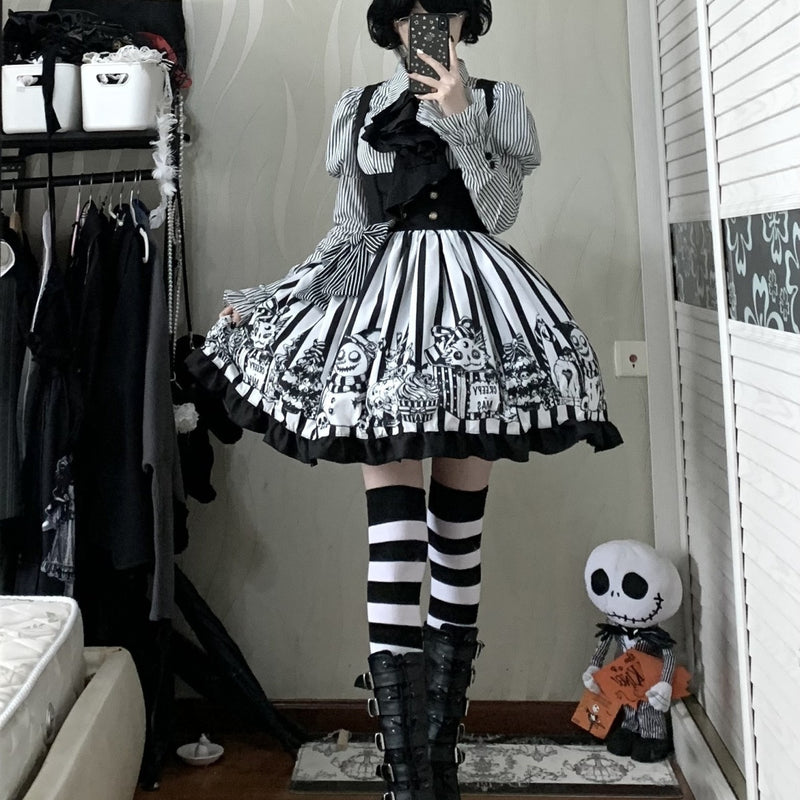 Doll and Bear - Strange Christmas - Long-Sleeve Gothic Lolita JSK Set - product detail 6