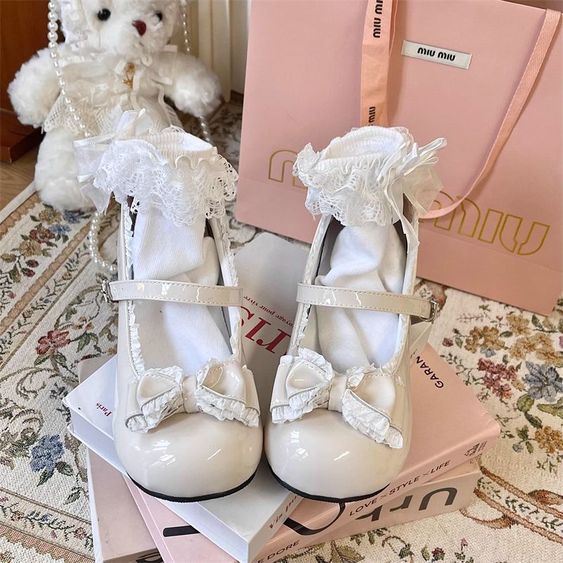 Cute Mary Jane Flat Shoes - Round-Toe Bow Lolita Flats - Round-toe