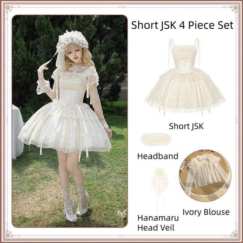 Confession Poem - Classic Lolita Corset JSK Set, Lace & Bows (L M S) 45145:836031