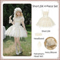 Short JSK 4-piece Set (Short JSK + Headband + Hanamaru Head Veil + Blouse) / S