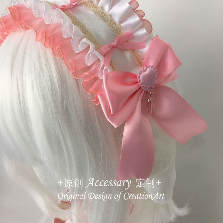 Lolita Lace Hairband Hair Accessories Bow Black Pink Girl Lolita Accessories Pink White Kc