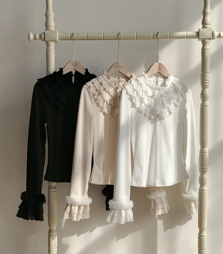 With PUJI - Frostfall - Winter Sweet Lolita Inner Wear, Layered Lace