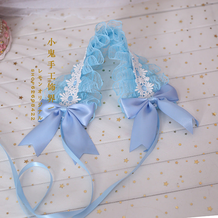 Soft Girl Sweet Lolita Headband White Lace Hair Accessory Versatile Kc Hair Ornament Dark Gothic